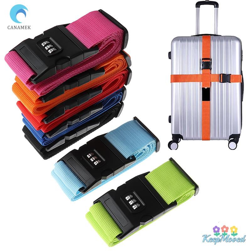 Keepmoved 1 PC กระเป๋าเดินทางกระเป๋าเดินทาง Secure Lock เข็มขัดสายรัดไนลอนทนทานใหม่