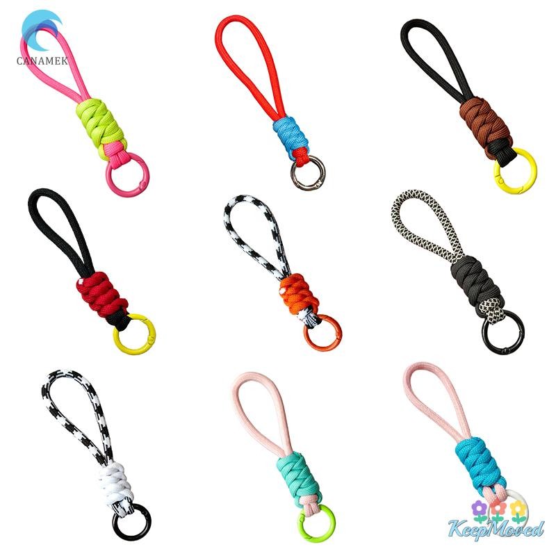 Keepmoving Creative สีสัน Braided Lanyard พวงกุญแจ Anti-Lost Knot เชือกไนลอนพวงกุญแจสําหรับผู้หญิงผู้ชายกระเป๋าเป้สะพายหลังจี้อุปกรณ์เสริมของขวัญใหม่