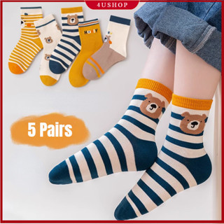 ถุงเท้าเด็กลายการ์ตูนเด็กผู้หญิง 5 คู่ 1-16 ปี