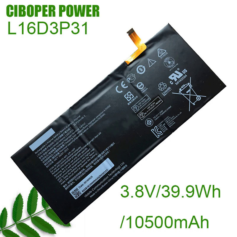 CIBOPER POWER Genuine Laptop Battery L16D3P31 L16C3P31 3.8V For Yoga A12 YB-Q501F Series Notebook