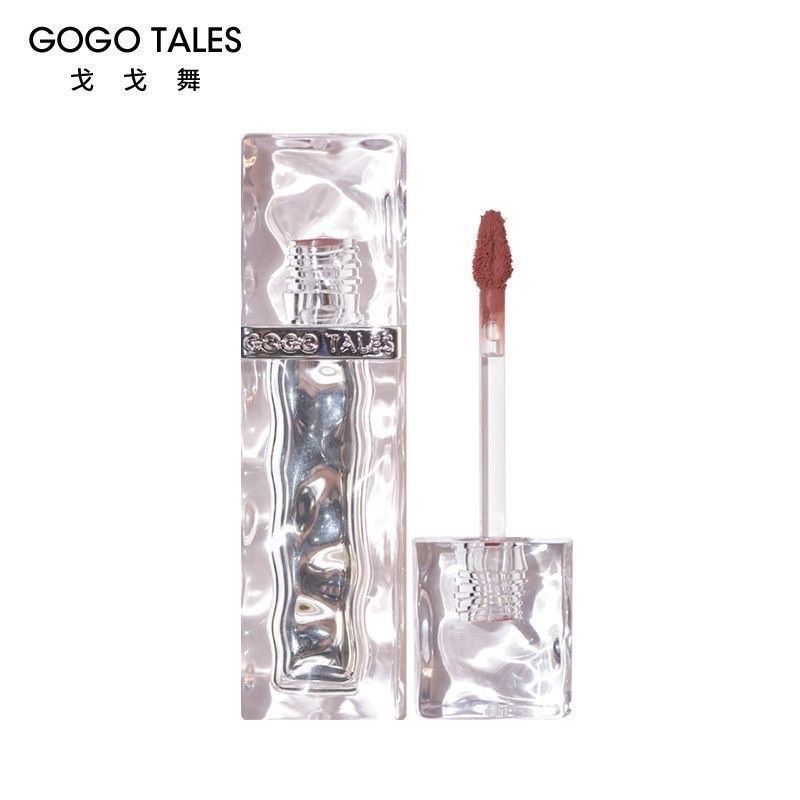 Gogo TALES Ice Cubes Lip Mud ฤดูใบไม้ร่วงและฤดูหนาวลิปสติก Lip Gloss ราคาไม่แพง Student Matte Powder Blusher Lip Glaze Do Not Stick Lip Gloss