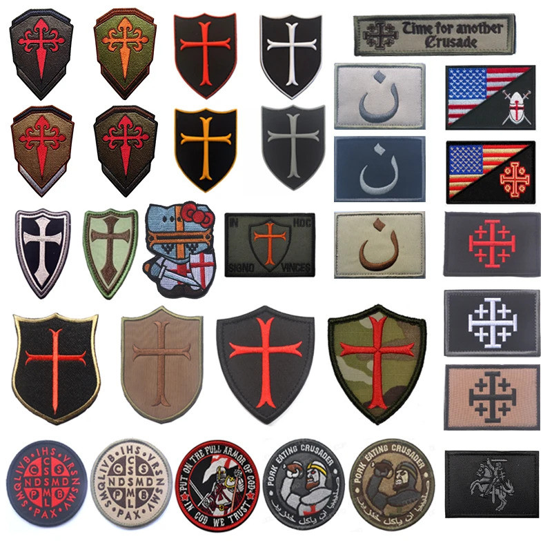 ใหม่ Knights Templar แพทช์ปัก Cross ทหาร PVC Patch ยุทธวิธี Combat ยางเย็บปักถักร้อยป้ายสําหรับแจ็คเก็ตเสื้อผ้า
