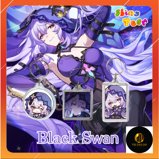 [Honkai Star Rail] - พวงกุญแจไมก้าหงส์ดํา/พวงกุญแจจากเกม Honkai Star Rail สําหรับตกแต่งและของขวัญ