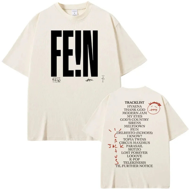 T-Shirt2024ขายร้อนใหม่ Fein playboi carti และ Cactus JACK Utopia พิมพ์ TShirt ผู้ชายผู้หญิง hip hop แฟชั่นเสื้อยืดชายฤดู