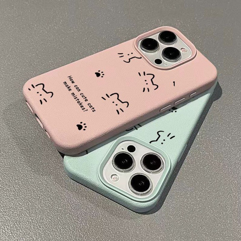 Simple เคสไอโฟน for iPhone 11 16 15 13 Pro Max 11 12 14 Pro Max XR XS Max เคสโทรศัพท์มือถือลายหนังป้องกันการตก