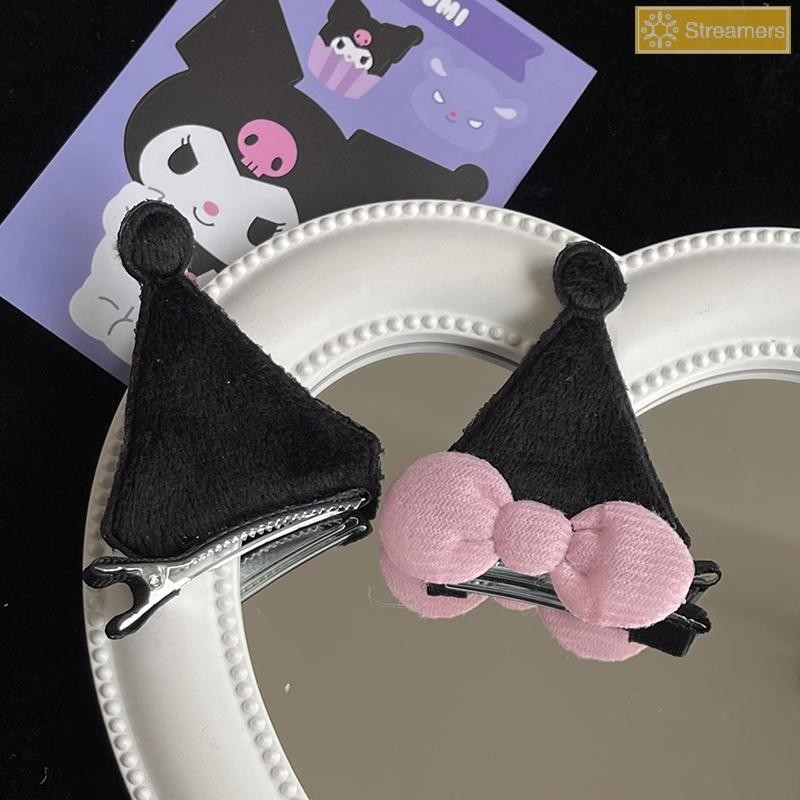 {Streamers} 2 ชิ้น Kawaii การ์ตูน Kuromi หูคลิปผมน่ารักโบว์ด้านข้าง Hairpin อุปกรณ์เสริมผม Headwear สําหรับหญิงของขวัญฮาโลวีนใหม่