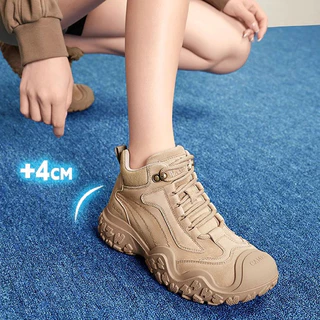 CAMEL SPORTS รองเท้าบู๊ทมาร์ตินกลางแจ้งผู้หญิงหนาSoledรองเท้าเดินป่าทํางานทนต่อการสึกหรอ
