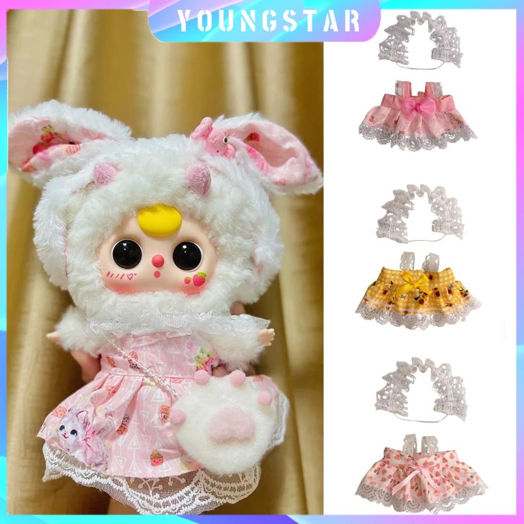 [ForeverYoung] เบบี้ทรี v3 ตุ๊กตาผ้าฝ้าย 20 ซม. น่ารักและหวาน โลลิต้า ชุด 20 ซม. POPMART MACARON LABUBU เสื้อผ้ามินิ Upsetduck