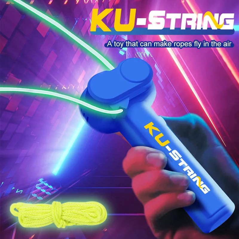 Hot Ku-string เชือกยิงของเล่นตลก Glow-in-the-Dark เชือก Launcher สี Light Long-lasting Range เด็กของขวัญสําหรับเด็ก