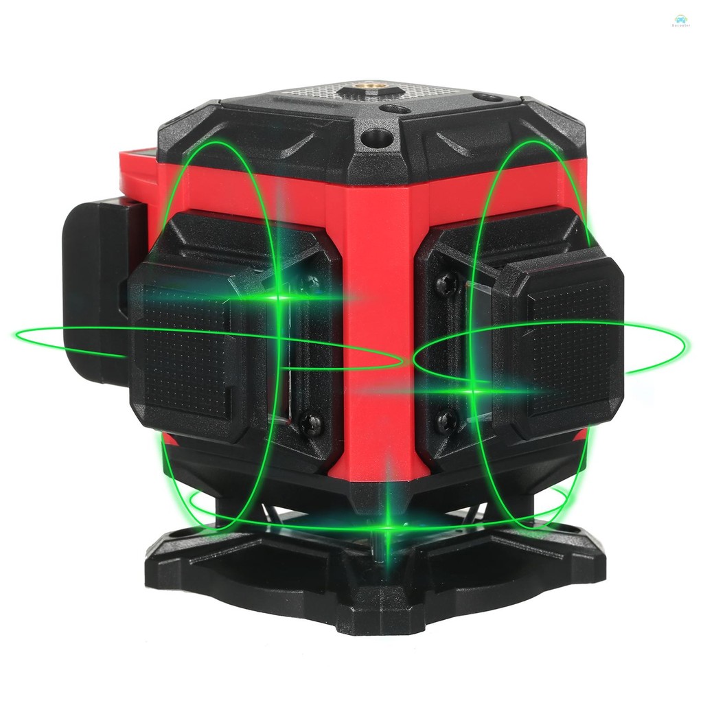 Yb1 Gradienter12 Line Laser Level Self Leveling 3x360° ระดับเลเซอร์สีเขียวพร้อมแบตเตอรี่ลิเธียมแบบชาร์จไฟได้ 2 ชิ้น/ติดผนัง/รีโมทคอนโทรลสําหรับอาคารในร่มและกลางแจ้ง Renovati