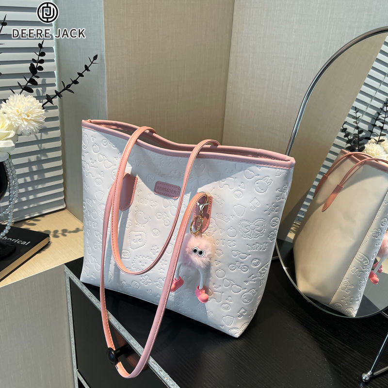 Deere Jack Womens Tote ความจุขนาดใหญ่ผ้าใบ New Niche กระเป๋าสะพายแบบพกพา