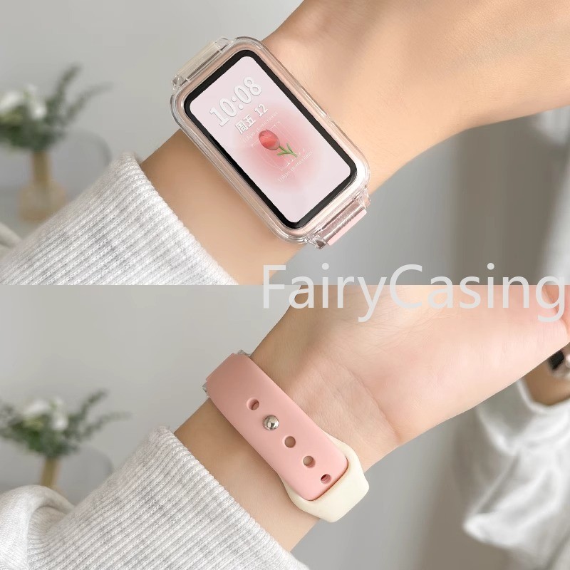 สําหรับ Huawei Honor Band 9 7 6 NFC สายรัดซิลิโคนสร้อยข้อมือแฟชั่น Sport Band Watchband สําหรับ Huawei Band 9/8 6/6Pro/7 Correa เปลี่ยน