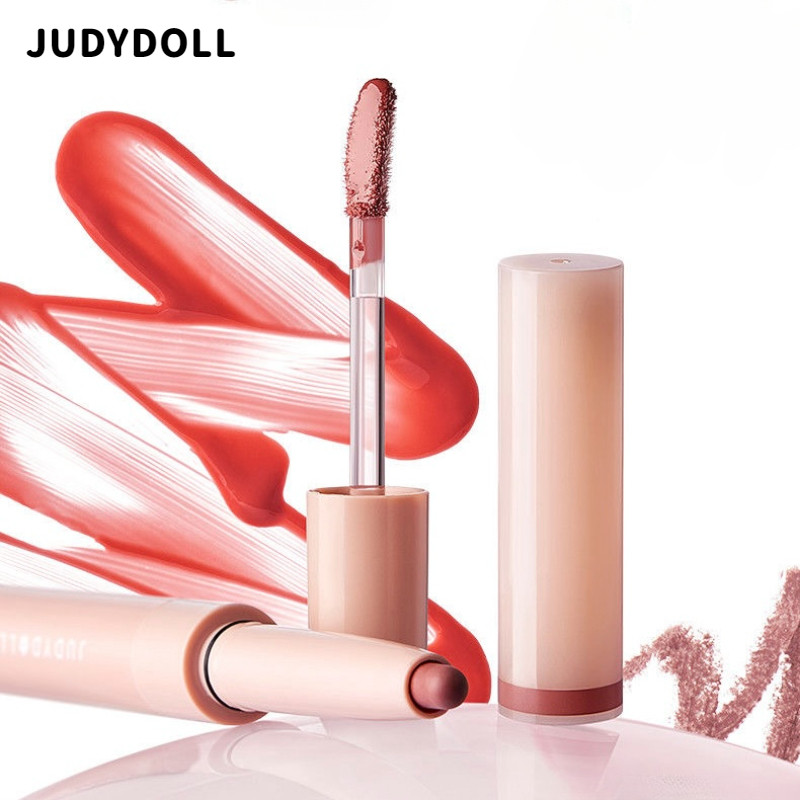 JUDYDOLL ลิปกลอส ปลายสองด้าน ลิปกลอสและลิปไลเนอร์ทูอินวัน ลิปกลอสเคลือบกระจก