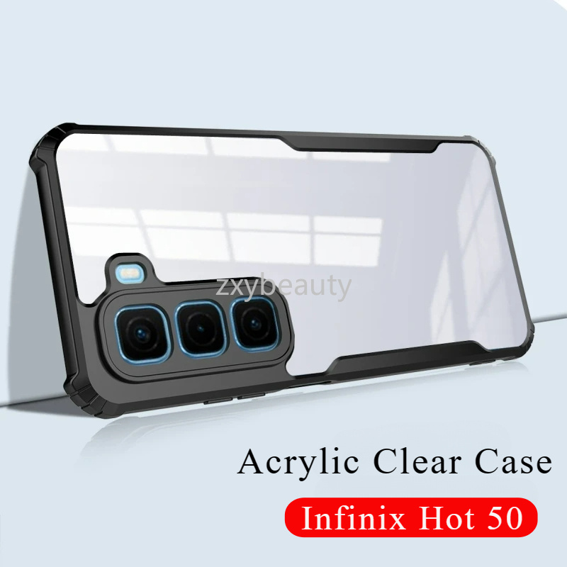 ปลอก Infinix Hot 50 Pro Plus 5G 4G 2024 X6720 กรณีอะคริลิคโปร่งใสสําหรับ Hot50 X6882 50Pro 50Pro + Hot50Pro 50ProPlus เกราะกันกระแทกป้องกันกรณี