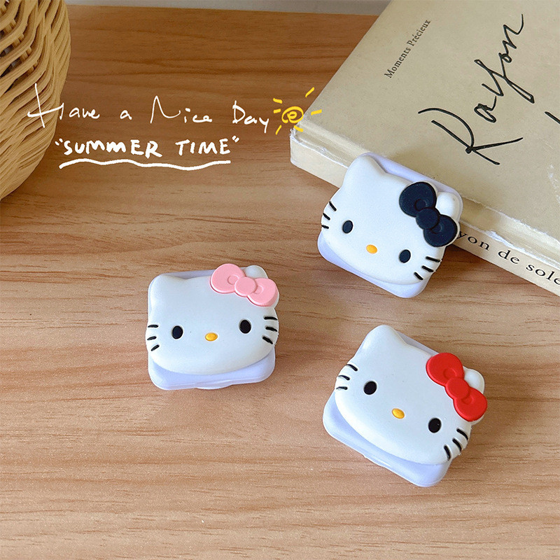 ที่วางถุงลมนิรภัยโทรศัพท์มือถือสติกเกอร์ติดกระจกลายการ์ตูนสไตล์ INS ktcat โบว์หูกระต่ายหัวใจสาวๆ10.12กระจกแบบพับได้
