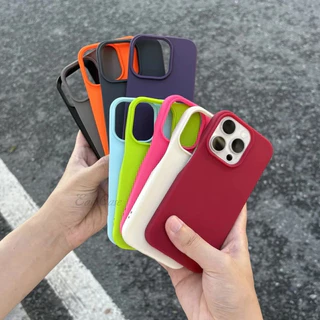 หรูหราสีทึบซิลิโคนอ่อนนุ่มเคสโทรศัพท์สําหรับ iphone 16 15 14 13 12 11 pro max 14 15 16 plus Frameless Cooling cover ใหม่