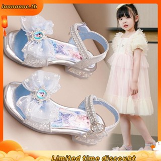 รองเท้าแตะ เปิดนิ้วเท้า ประดับคริสตัล พลอยเทียม สไตล์เจ้าหญิ…