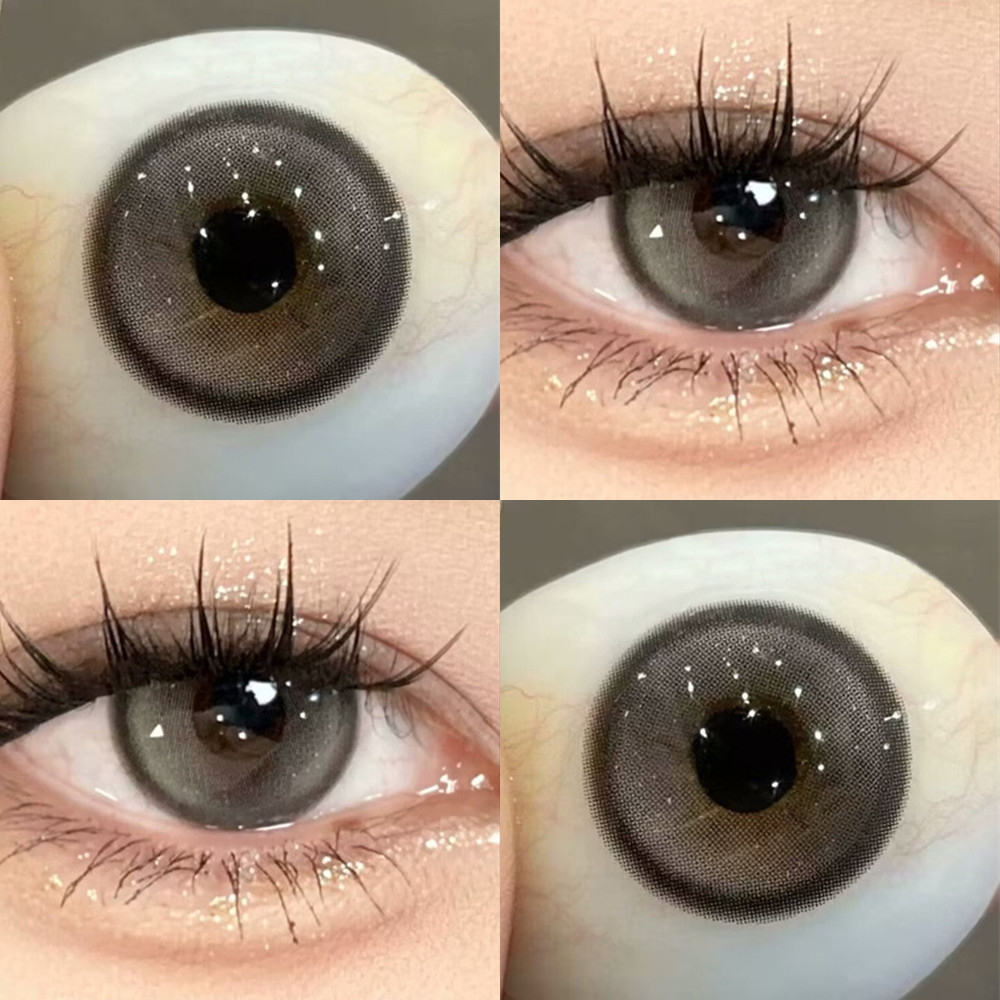 เกรด 2 ชิ้น/1 คู่นาฬิกาสีเทาคอนแทคเลนส์ 14.2 มม. เลนส์อ่อน