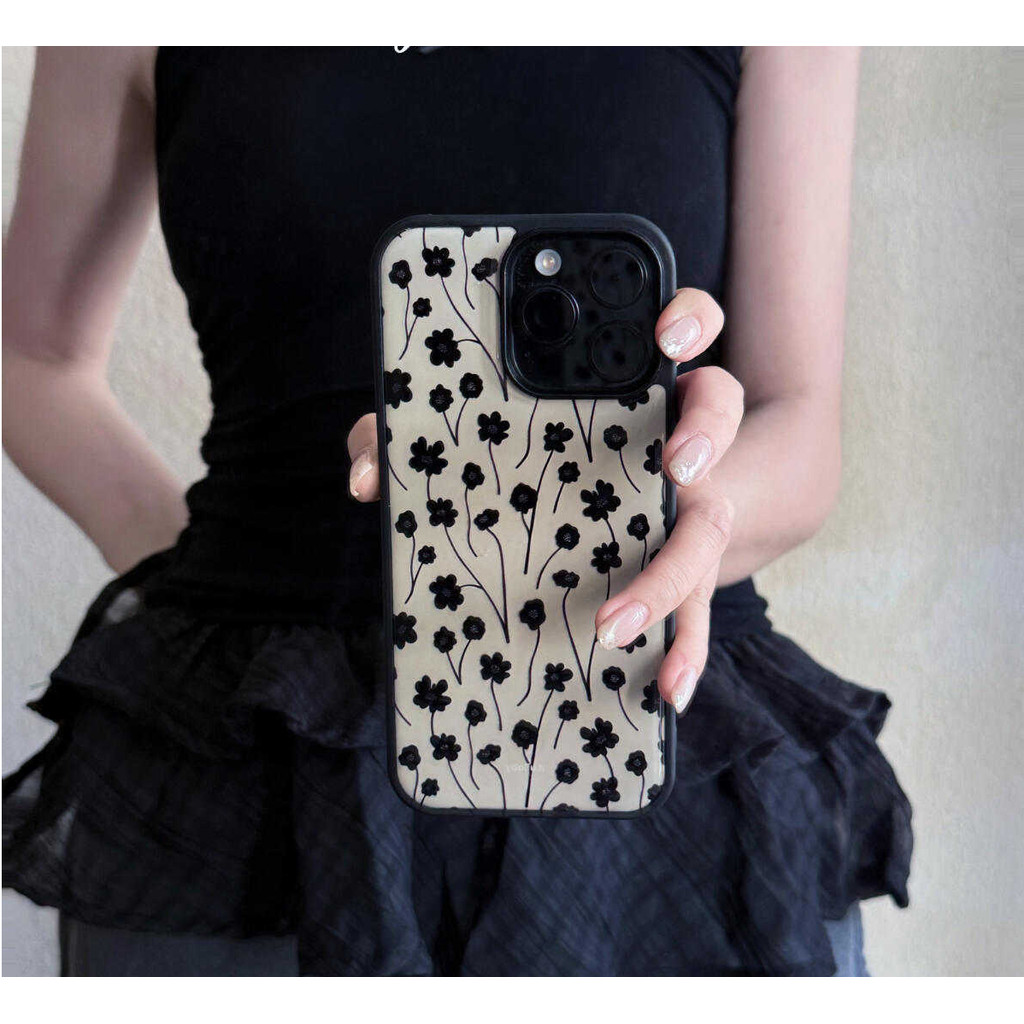 Huiwanju ดอกไม้หรูหรารุ่นอารมณ์อ่อนโยนสําหรับ iphone16promax/15/14/13/12/11 เคสป้องกัน