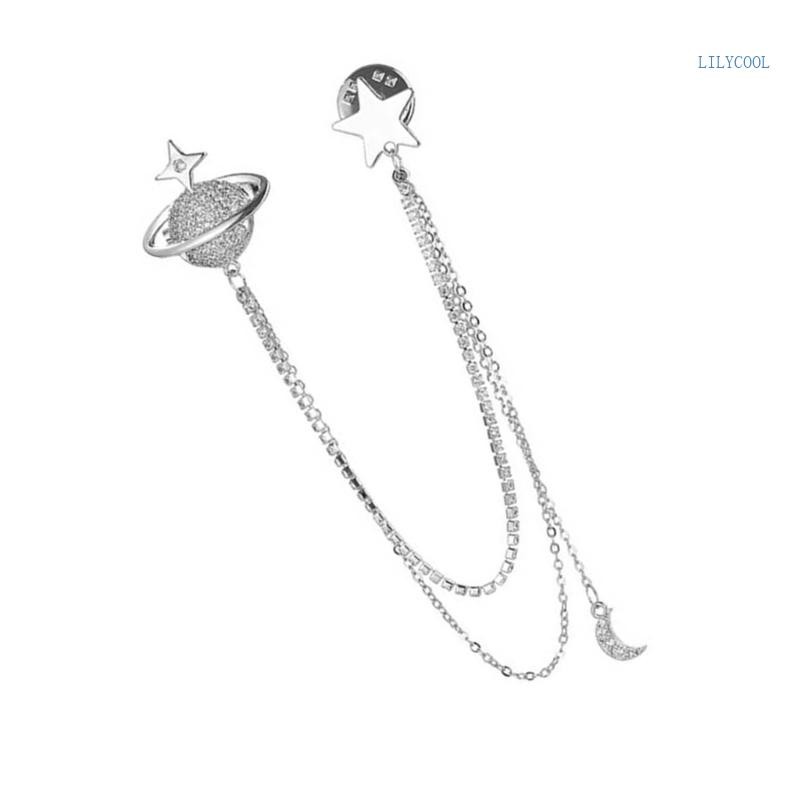 เข็มกลัดสูทผู้ชาย CH Dapper ดีไซน์พุ่มคริสตัลและดาวเรเนสโตนส์