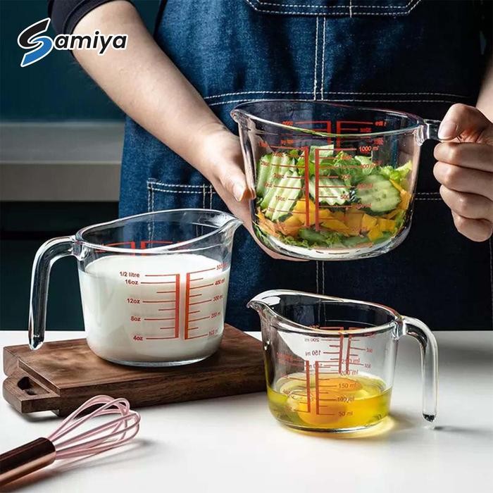 250ml 500ml 1Liter ถ้วยตวงแก้ว / แก้วตวงเหยือกอบ - 250ml