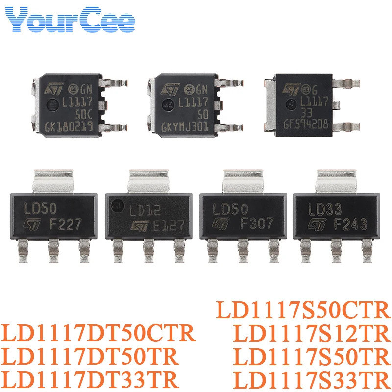 1-5 ชิ้น LD1117S33TR SOT-223 LD1117S 50CTR 12TR 50TR LD1117DT33TR LD1117DT 50CTR 50TR TO-252 คงที่บว