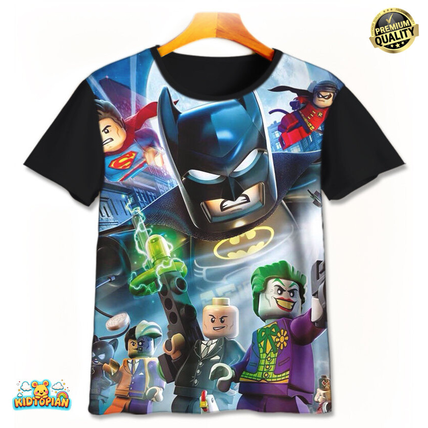 3D การ์ตูน Lego Marvel Superheroes เสื้อยืดเด็ก v4 ชายหญิงเสื้อผ้าอายุ 1-12 ปี