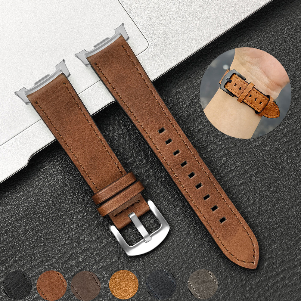 สายหนังสําหรับ Samsung Galaxy Watch 8 40 44 มม.สร้อยข้อมือสําหรับ Samsung Galaxy Ultra2/8Classic เปลี่ยนเข็มขัด