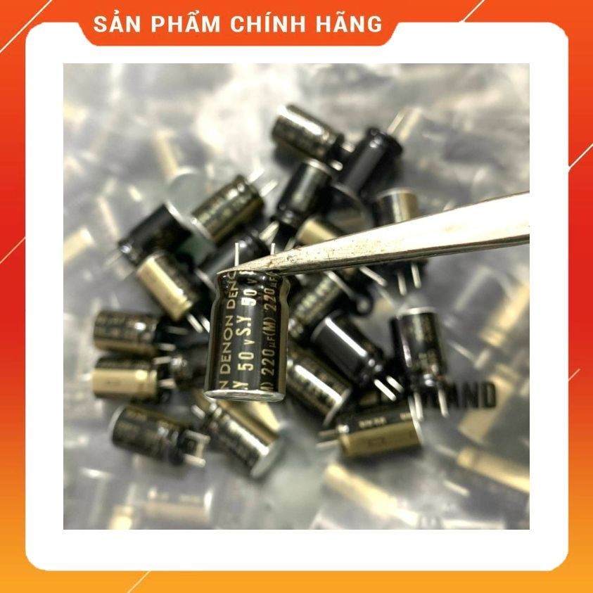 [ 2 ชิ้น ] ELNA DENON CAPACITOR 50V 220UF, 50V220UF, 220UF50V, 220UF 50V (10x16x5mm )
