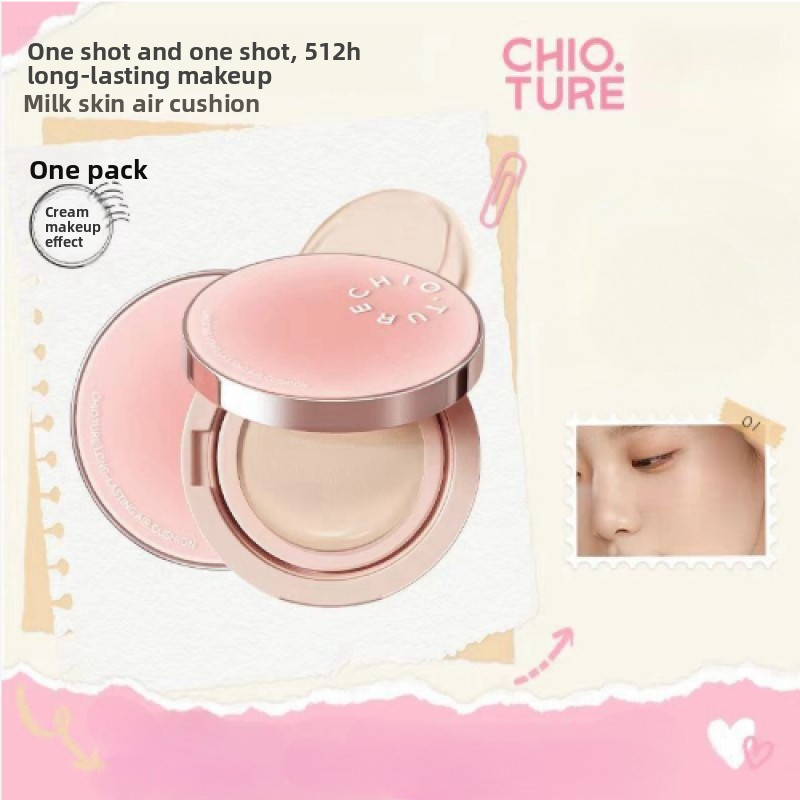 CHIOTURE Milk Skin Makeup Air Cushion Liquid Foundation BB Cream Moisturizing Oil Control แต่งหน้า 12H ผิวแห้ง Oil Skin