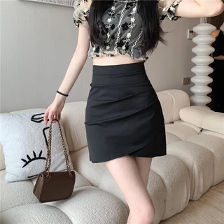 S-6XL กระโปรงสั้นผู้หญิง กระโปรงจีบรอบ ทรงเอ ทรงเข้ารูป กระโปรงทรงเอ ทรงเข้ารูป