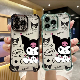 จัดส่งทันที เคสสำหรับไอโฟน15 ตัวการ์ตูนคุลมดำ เคสใส For IPhone11 12 13 14 15 16 ProPROMAX 7/8PLUS X XR XS สีมุมกันกระแทก