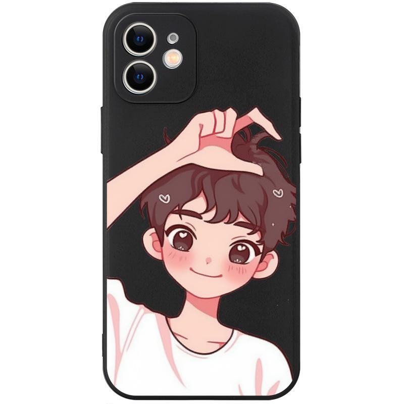 Jeero เคสคู่ เคสไอโฟน คู่รัก กันกระแทกนุ่มการ์ตูนน่ารักตลก เคสโทรศัพท์ for iPhone 16 15 14 13 12 11 Pro Max SE 2020 X XR XS 8 7 Plus พลัส  ZC048 - รูปที่ 5