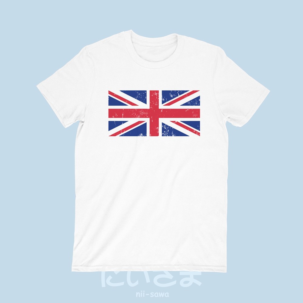 เสื้อยืดลายธง Union Jack แขนสั้น คอกลม ผ้าฝ้ายแท้ Unisex Casual