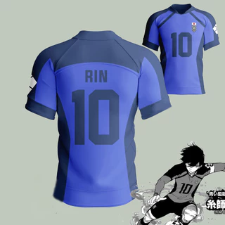 เสื้อยืดอะนิเมะคอสเพลย์ Blue Lock Team Eleven Isagi Yoichi แขนสั้นพิมพ์ลาย 3D