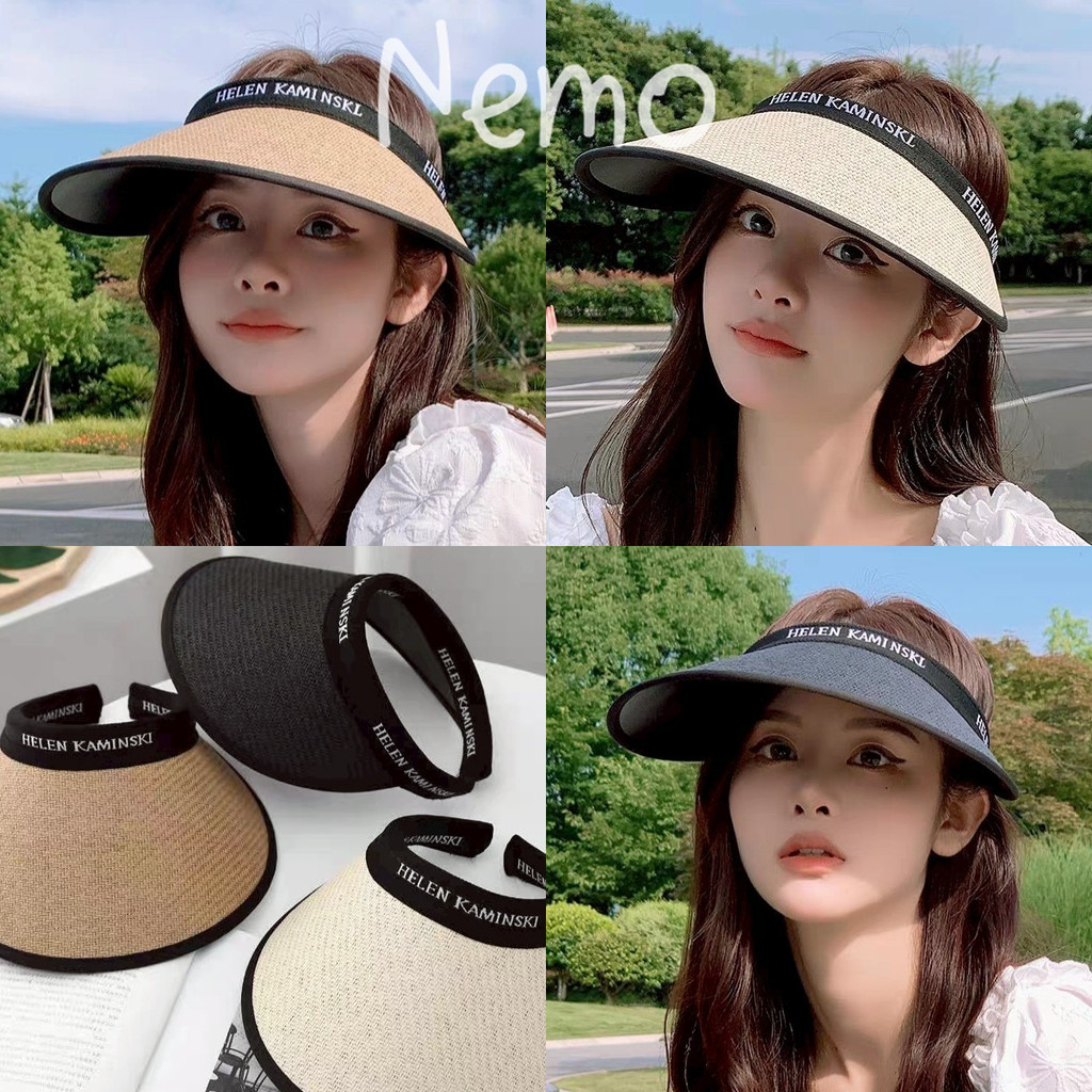 Nemo store🌸#MK-15 หมวกกันแดด สีพื้น มินิมอลสไตล์เกาหลี บางเบา