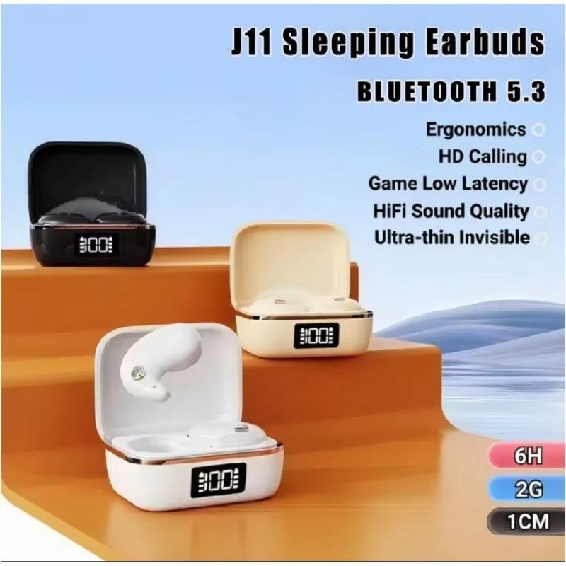 TWS J11 Sleeping Earbuds ไร้สายบลูทูธ 5.3 หูฟังขนาดเล็กหูฟังชนิดใส่ในหูกันน้ํา Pigfly