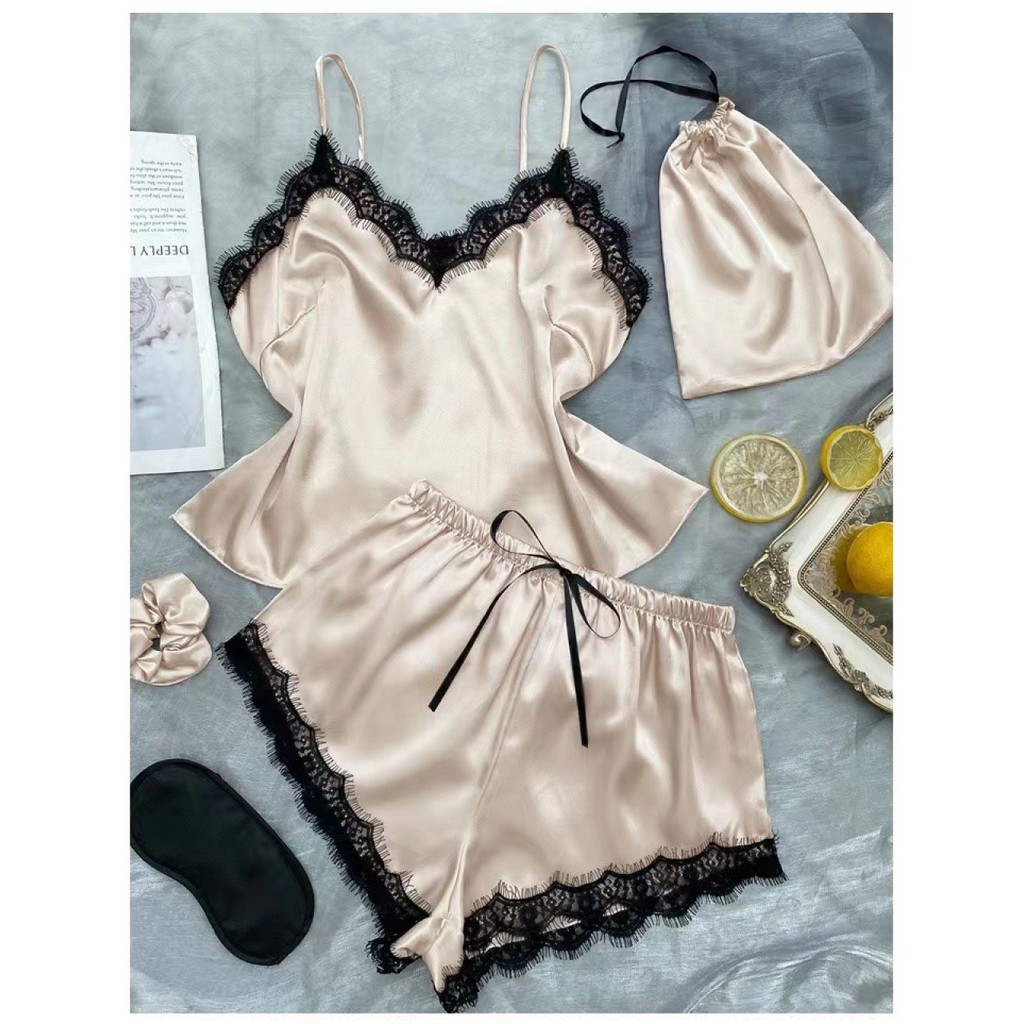 Gjjs ชุดนอนแบบสวม สีขาว L Shop Lzboi 4 th ✨august301.th✨