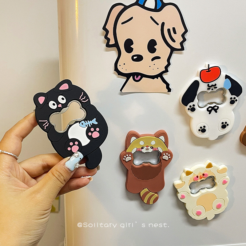 New Product#Creative Cartoon Bottle Opener Magnetic Fridge Magnet Beer Opener Cute Bottle Opener Bev
