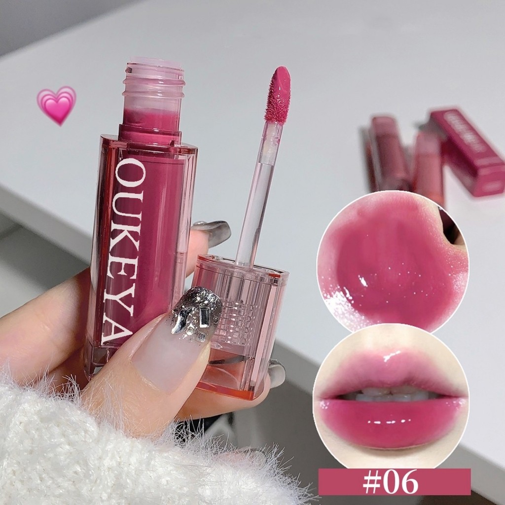 🔥TH ขายร้อน🎀OUKEYA ลิปสติก ลิปกลอสทิ้นต์ ให้ความชุ่มชื้น น้ำหนักเบา สีสันแตกต่างชัดเจน ให้ความฉ่ำไม่