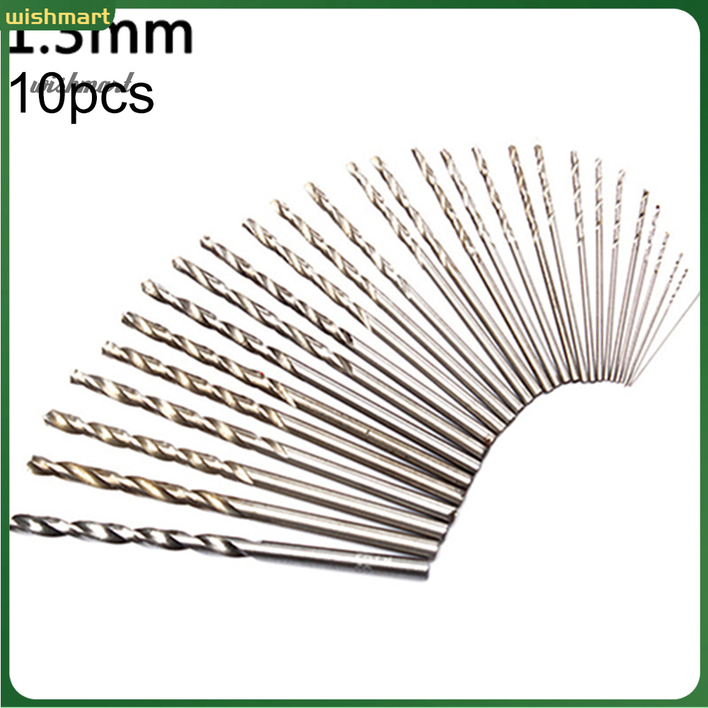 [WM] 10 ชิ้น/เซ็ต 03 มม.-3 มม.มินิไมโคร HSS เกลียวบิดเจาะบิตเจาะชุดเครื่องมือ