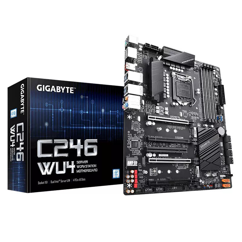 GIGABYTe C246 WU4 เมนบอร์ด LGA 1151 รองรับ 8th/9th Gen Core i7/i5/i3/Pentium/Celeron CPU