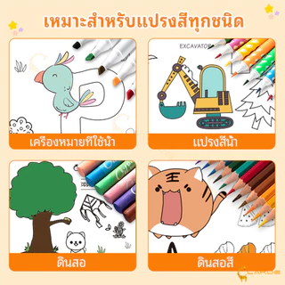 LAKOE 3 เมตร ม้วนกระดาษระบายสียาว โปสเตอร์ระบายสียักษ์ DIY กระดาษระบายสีแผ่นใหญ่ ภาพระบายสี 6 ธีม