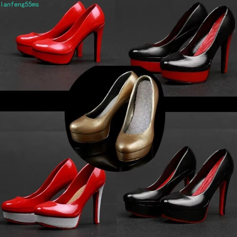 LANFENG 1/6 รองเท้าส้นสูง, 1/6 Scale ตุ๊กตาจําลอง Stiletto รองเท้า, DIY ของเล่นหญิงผู้หญิงรุ่นของเล่นทุกวันสวมใส่ตุ๊กตารองเท้าสําหรับ 12 "Phisen Tbleague
