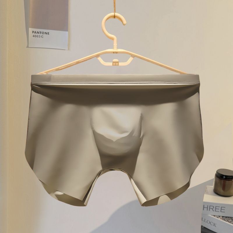 夏季男士内裤男冰丝大码阿罗裤个无痕速干平角裤透气四角短裤头Summer men's underwear men's ice silk plus size Aro pants20250717