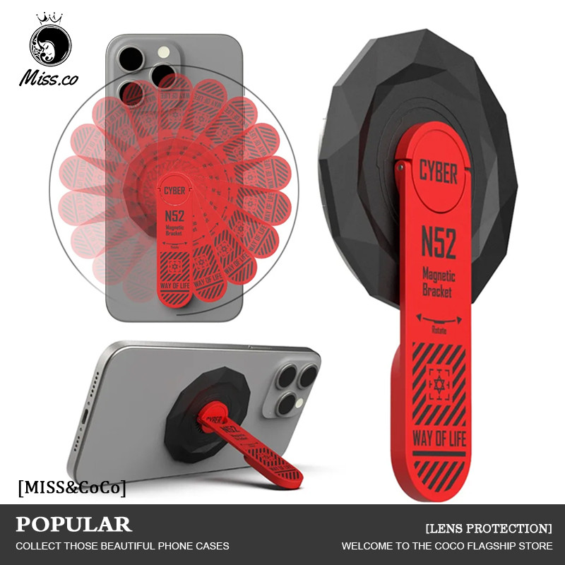 สําหรับขาตั้งโทรศัพท์ Grip, 3-in-1 Magnetic Finger Ring Holder Double-Sided Magnetic Phone Stand สําหรับ iPhone 12 16 15 14 13 17