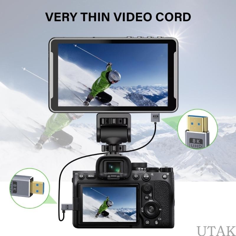 TUAKE Coiled 2 1 Version Camera Cable Microed to 8K60Hz 48Gbps Transmission 50-500mm