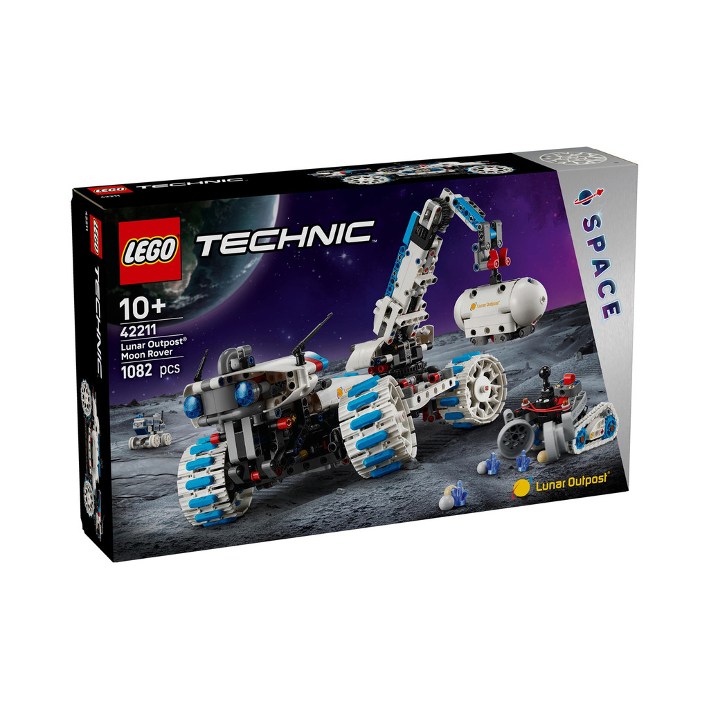 LEGO 42211 Technic Lunar Outpost Moon Rover Space Vehicle Building Toy Set (1082 ชิ้น)