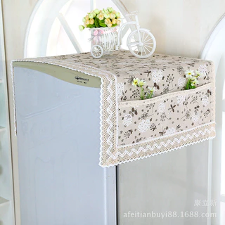 ผ้าคลุมกันฝุ่นตู้เย็น 1 ชิ้น กันฝุ่น พร้อมถุงเก็บ ผ้าตู้เย็น ทนทาน 55x120 ซม. ซักผ้าผ้าฝ้ายลินิน | ผ้าขนหนู