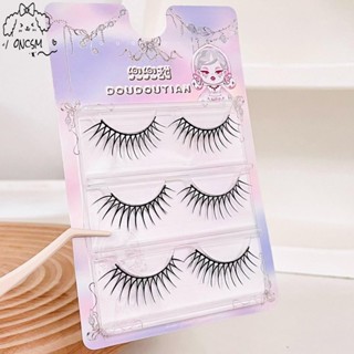 COD+🎁แหนบฟรี🎁 ขนตาปลอมชิ้นเดียวสีดําผู้หญิง DIY อะนิเมะ Full…